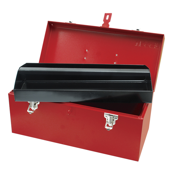 Urrea Tool Box, Steel, Red, 16 in W x 7-1/2 in D x 7-1/2 in H D3